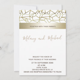Geometrisk lyx guld svart/vit inbjudningar
