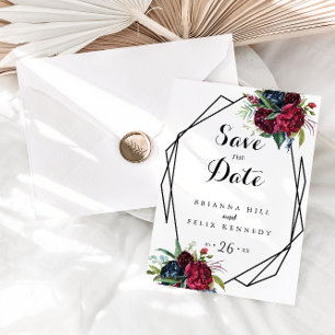 Geometrisk Lyx Whimsical Boho Spara Datum Vykort