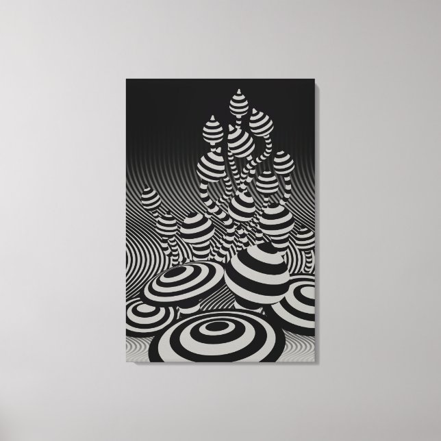 Geometrisk magisk svamp, grått canvastryck (Framsida)