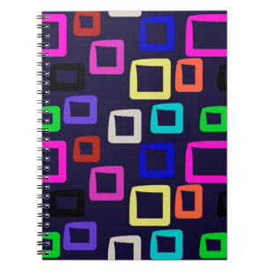 Geometrisk målning i kvadrat, sömlös designgrafik anteckningsbok