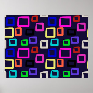 Geometrisk målning i kvadrat, sömlös designgrafik poster