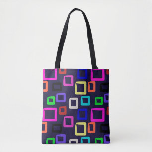 Geometrisk målning i kvadrat, sömlös designgrafik tygkasse