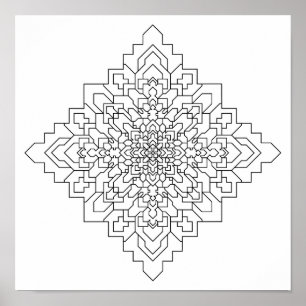Geometrisk Mandala #10 Poster