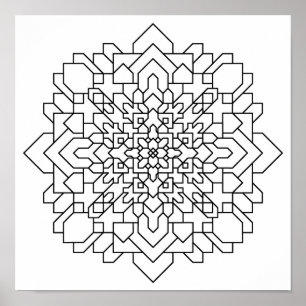 Geometrisk Mandala #12 Poster