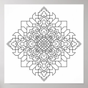 Geometrisk Mandala #14 Poster