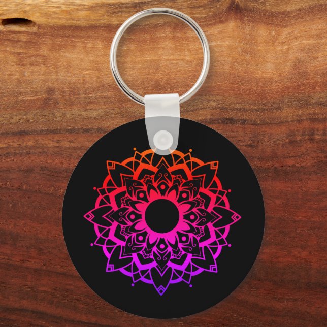 Geometrisk Mandala-nyckelring Nyckelring (Baksida)