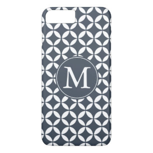 Geometrisk marinvit cirklar monogramen