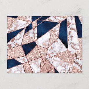 Geometrisk markör för Luxurious Ro Guld Glitter Vykort