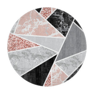Geometrisk marmor med Rosa Glitter: Sömlös