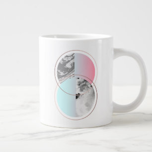 Geometrisk Marmor Scandi Design Jumbo Mugg