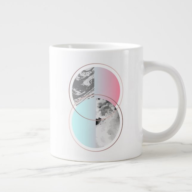Geometrisk Marmor Scandi Design Jumbo Mugg (Höger)