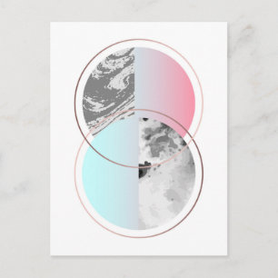 Geometrisk Marmor Skandinavisk Design Vykort