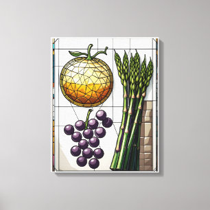 Geometrisk matillustration från skörden canvastryck