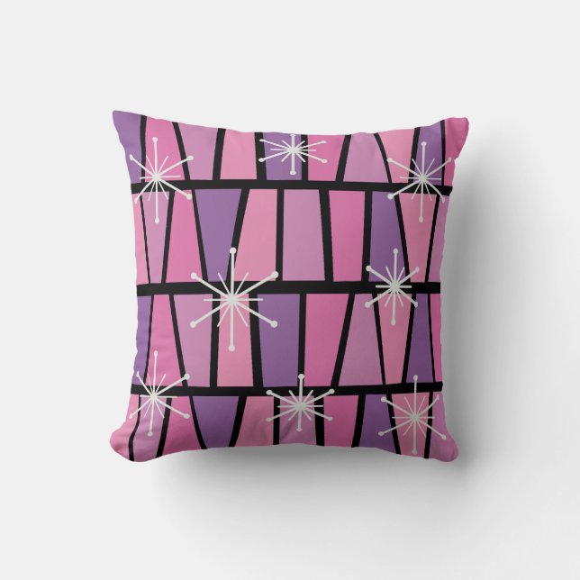 Geometrisk MCM Abstrakt Rosa Lila Kudde (Framsida)