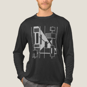 Geometrisk MCM-inspirerad Abstrakt Art av grått-tr T Shirt