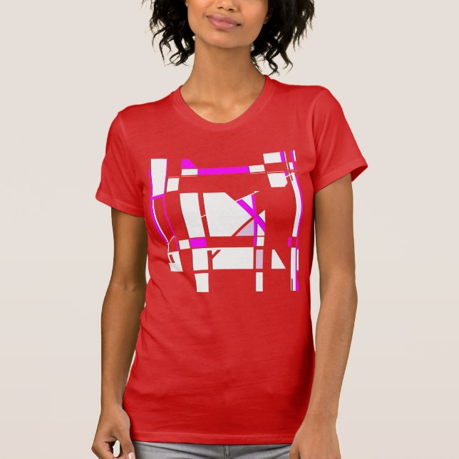 Geometrisk MCM-skärm med vit magenta ser stor ut T Shirt (Framsida)