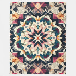 Geometrisk medalliondesign för klistrad kräm fleecefilt