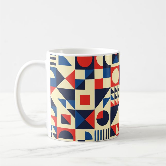 Geometrisk medelårhundradets moderna sömlösa mönst kaffemugg (Vänster)