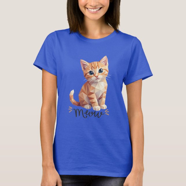 Geometrisk Meow T Shirt (Framsida)