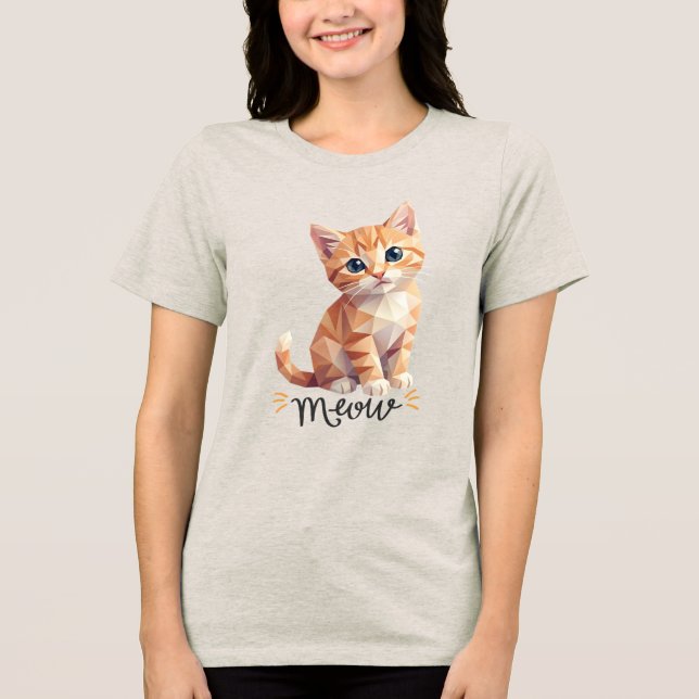 Geometrisk Meow T Shirt (Framsida)