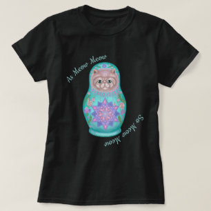 Geometrisk meowtreshka t shirt