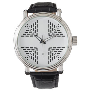 Geometrisk minimalistisk design, svart och vitt armbandsur
