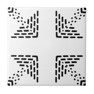 Geometrisk minimalistisk design, svart och vitt kakelplatta