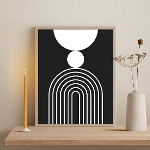 Geometrisk minimalistisk modern Elegant för svart  Poster