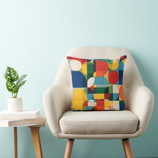 Geometrisk minimalistiskt blockmönster kastkudde kudde (Stol)
