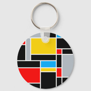 Geometrisk minsta mondriska Stil-Färg-sammansätt Nyckelring