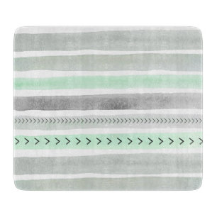 Geometrisk Mint-Grönt Grått Watercolor Rand