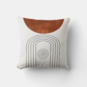 Geometrisk mitten av 1900-talets modern orange kas kudde