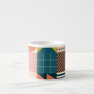 Geometrisk modern Abstrakt: Färgfull design Espressomugg