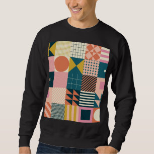 Geometrisk modern Abstrakt: Färgfull design Lång Ärmad Tröja