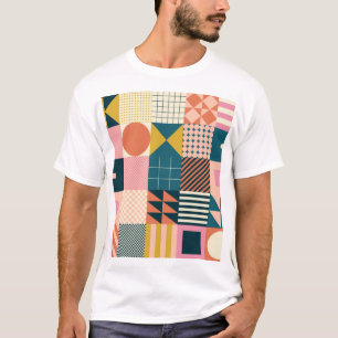 Geometrisk modern Abstrakt: Färgfull design T Shirt