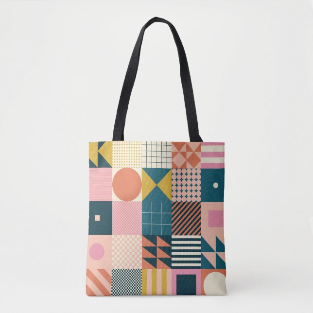 Geometrisk modern Abstrakt: Färgfull design Tygkasse (Framsida)