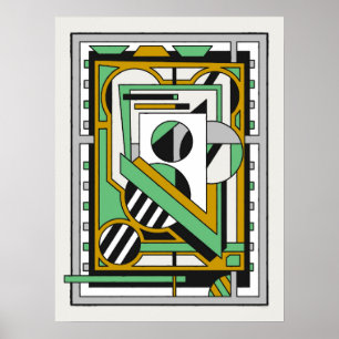 Geometrisk Modern Abstrakt Komposition Poster