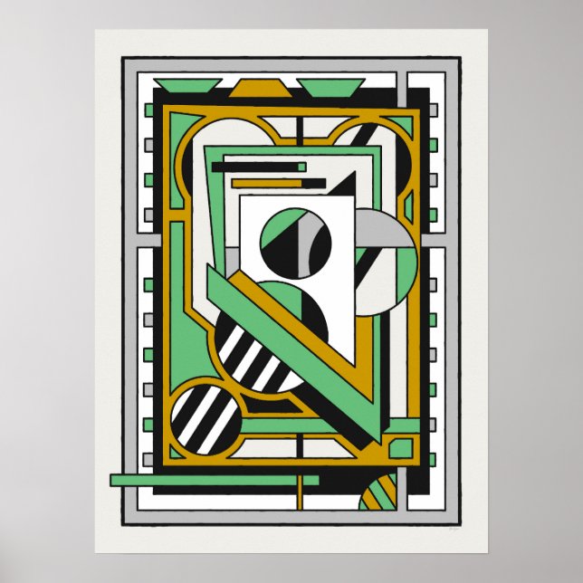 Geometrisk Modern Abstrakt Komposition Poster (Framsidan)