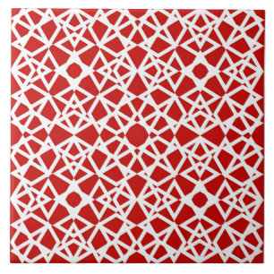 Geometrisk, modern, enkel, röd, vit kakelplatta
