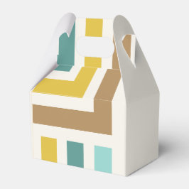 Geometrisk Modern Färgblock Bröllop Blå Presentaskar
