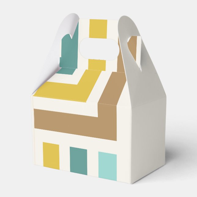 Geometrisk Modern Färgblock Bröllop Blå Presentaskar (Framsidan Sidan)