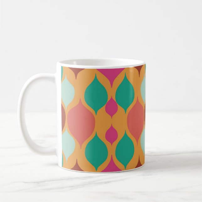 Geometrisk modern Gult i mitten av århundradet Kaffemugg (Vänster)