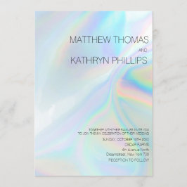 Geometrisk Modern holografisk bröllopsinbjudan Inbjudningar