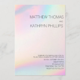 Geometrisk Modern holografisk bröllopsinbjudan Inbjudningar