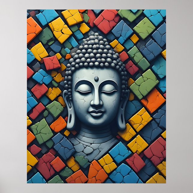 Geometrisk modern konst - Lord Buddha Poster (Framsidan)