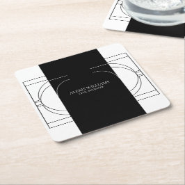 Geometrisk Modern Minimalistisk Elegant Profession Underlägg Papper Kvadrat