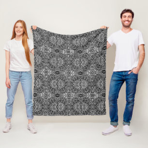 Geometrisk modern mönster i svart och vit abstrakt fleecefilt