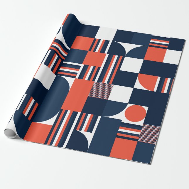 Geometrisk modern sömlös mönster presentpapper (Utrullad)