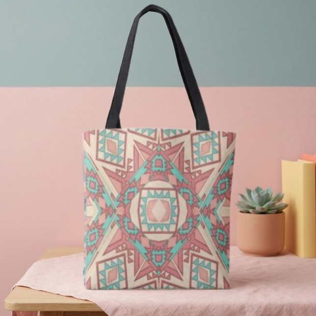 Geometrisk modern sydväst mönster tote tygkasse (Skapare uppladdad)