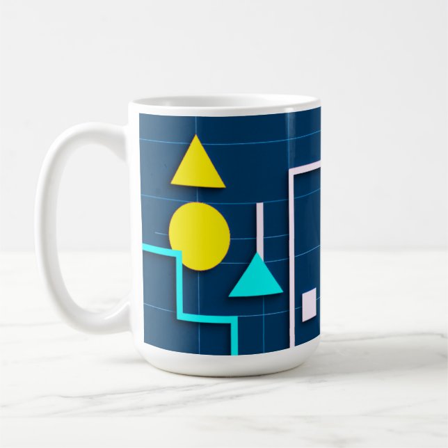 Geometrisk Modern Teknik Kaffemugg (Vänster)